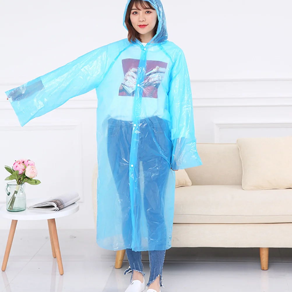 4 Pcs Rain Ponchos for Adults Raincoat with Hood Thicken Portable Men and Women