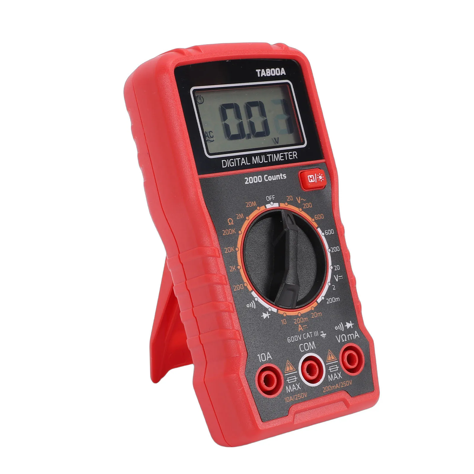 

Мультиметр TA800A с автоматическим выбором диапазона, 2000-разрядный, для электрических измерений: напряжение переменного/постоянного тока, ток, сопротивление, NCV и проверка целостности цепи с зуммером
