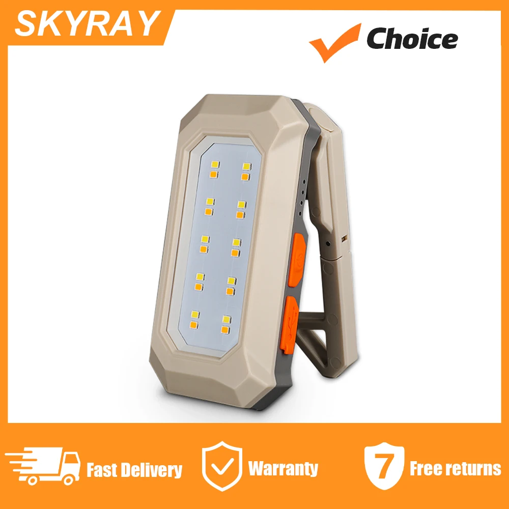 SKYRAY SL03 Led Work Light Magnetic Rechargeable Lamp Waterproof Portable camping lights 18650 Battery flashlight Searchlight