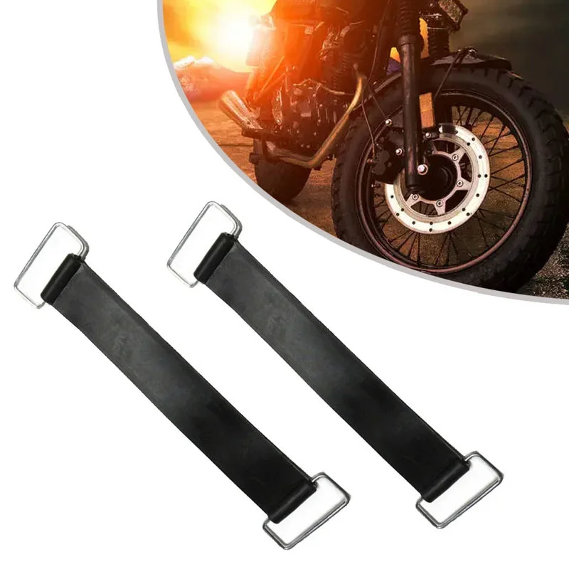 2pcs Motorcycle Rubber Battery Strap Holder Fixed Belts 18-23cm Elastic Bandage Stretchable Strap Black Motorcycle Accessories