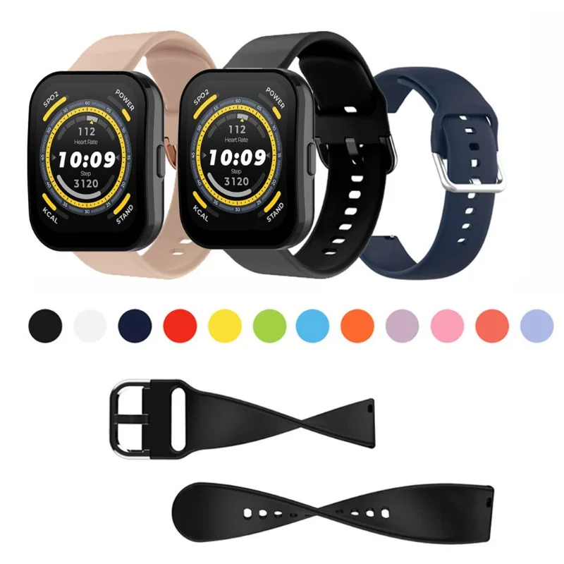 20mm 22mm Soft Silicone Strap for Huami Amazfit Bip6 Bip5 Bip3 Bip 3 5 6 Lite S U Pro Unity Smart Wtach Wrist Band