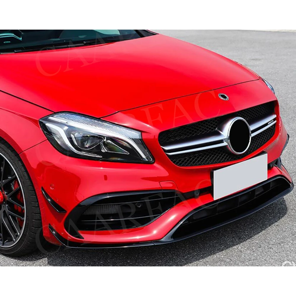 ABS Gloss Black Front Bumper FogLight Trim Shade Grills Frame For Benz A Class W176 A45 AMG Sport 2016-2018 FogLamp Mask Cover