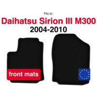 Velour front rugs for Daihatsu Sirion III M300 hatchback (2004-2010) -Black (2 pcs)