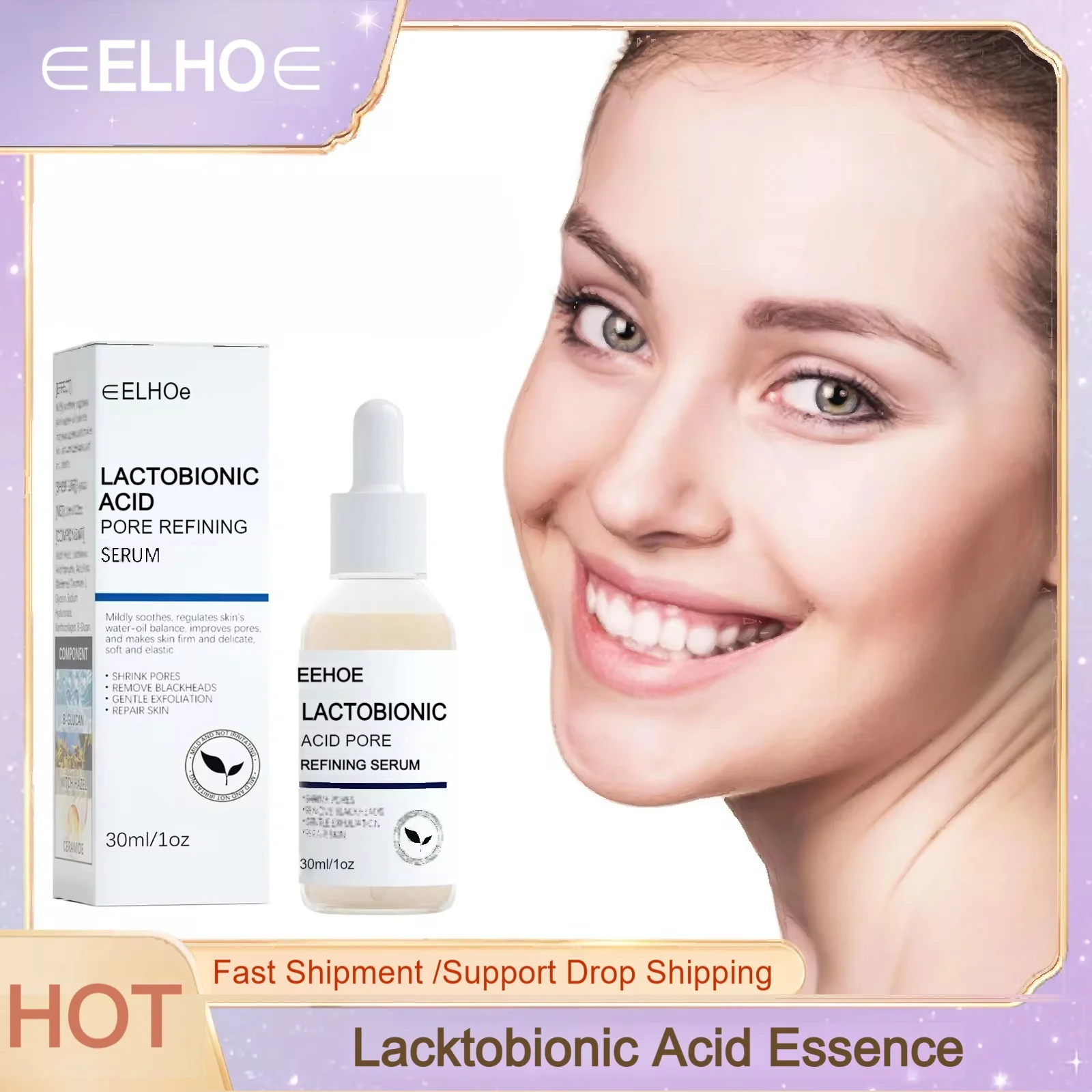 

Pore Shrinking Serum Acne Purifying Improve Roughness Remove Blackhead Fade Pimples Cleansing Firm Repair Blockage Face Essence