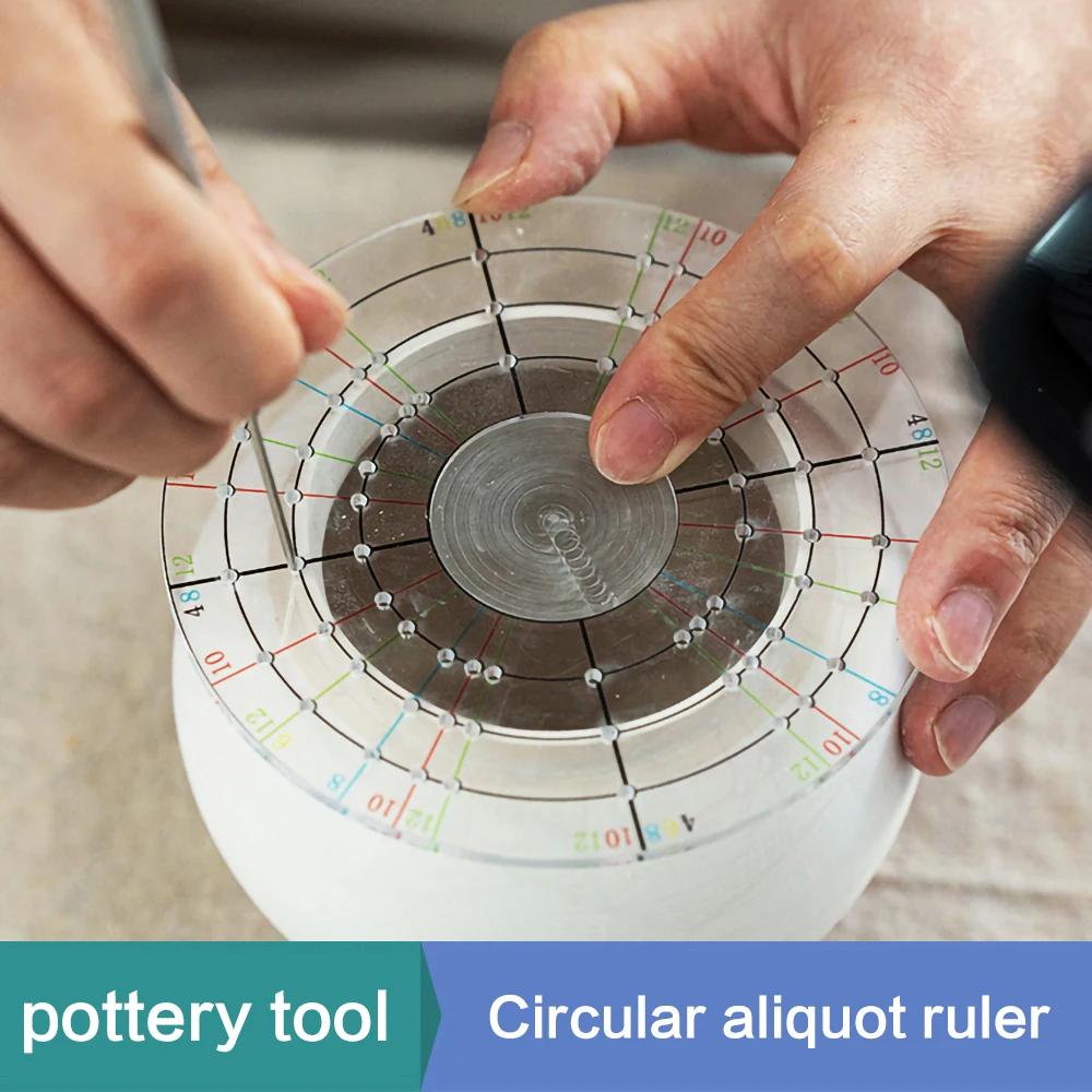 pottery Tool Acrylic Round Aliquot Drawing Line Ruler Clay Engraving Marking Ruler Trimming Center Point Auxiliary Turntable