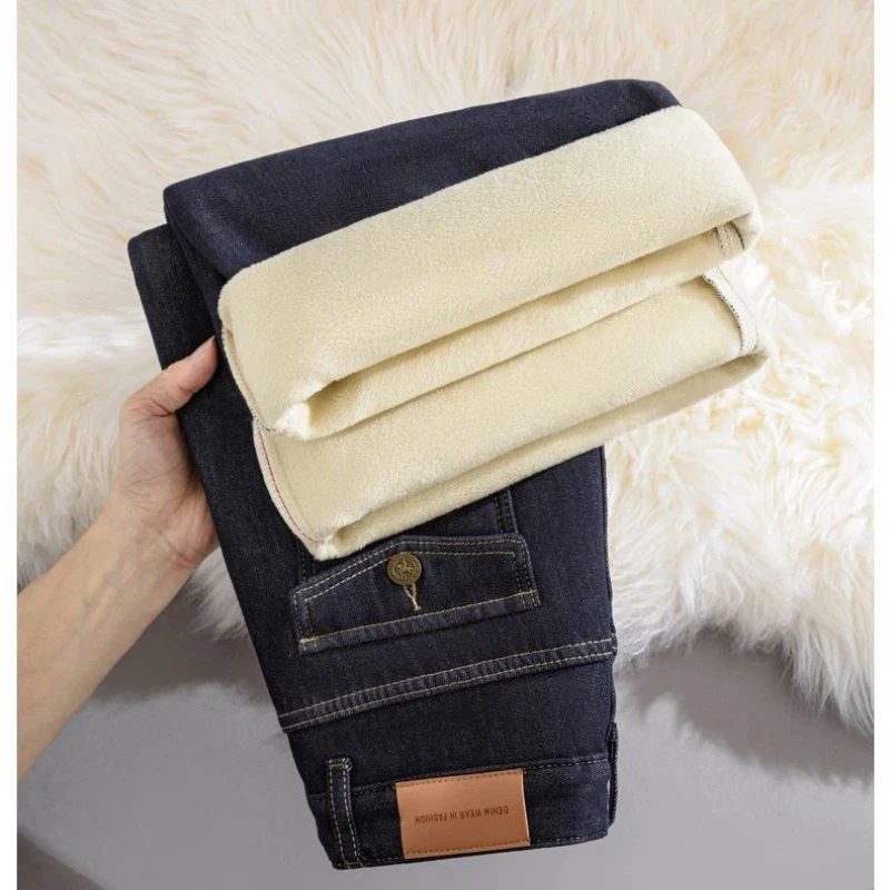 Y2K 팬츠 여성용 겨울 2025 신상 와이드 레그 바지 보온 플리스 안감 하이웨이스트 루즈핏 와이드 레그 디자인