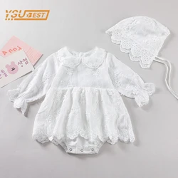 Spring Autumn Infant Kids Baby Girls Long Sleeve Flower Embroidery Jumpsuit Sweet Newborn Baby Girls Clothes Rompers 0-3Yrs