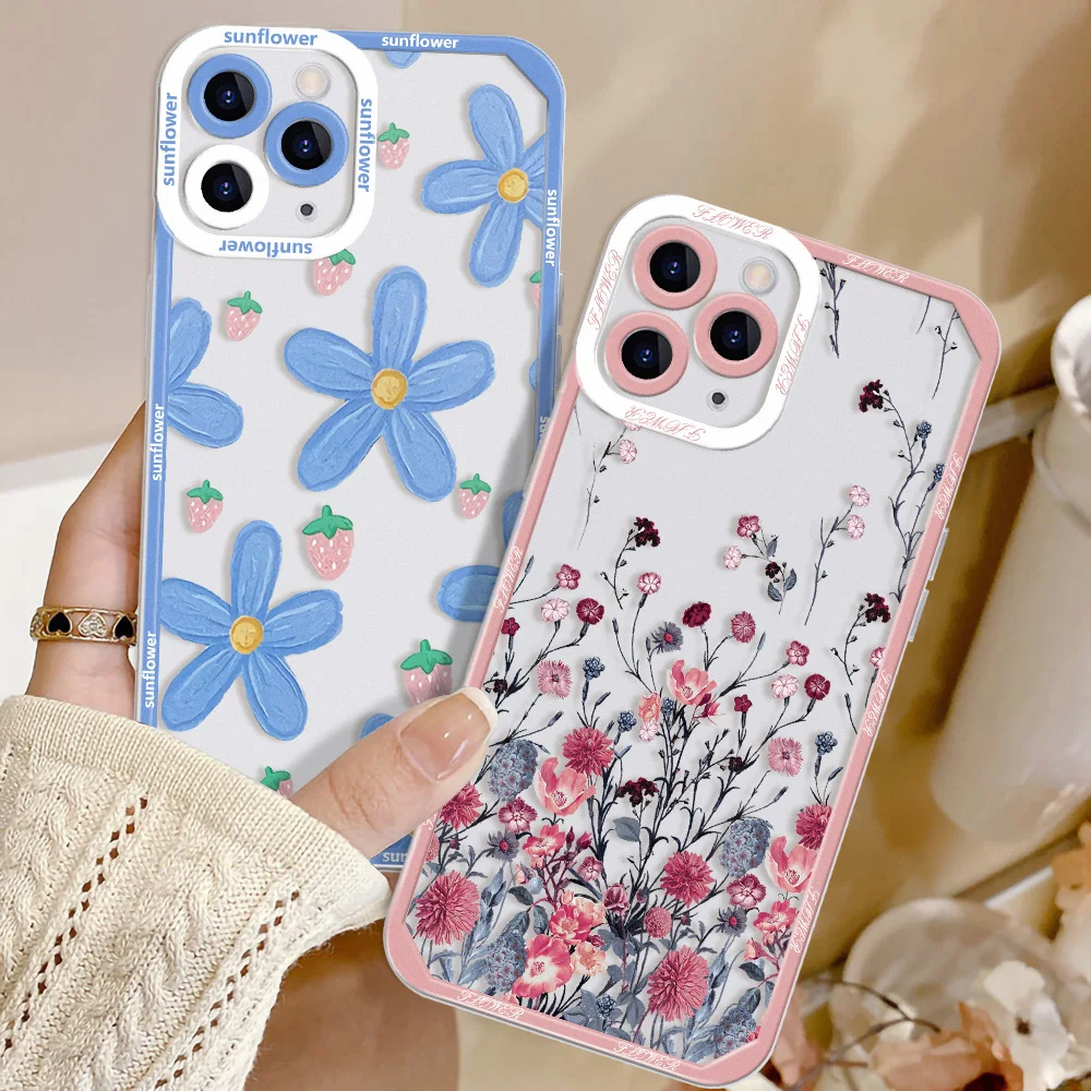 Чехол для телефона с цветными цветами ромашки для Samsung A35 A55 5g A54 A34 A53 A25 A15 A05S A05 A32 A23 A52 S20 S21 S23 FE S24 Ultra Cover