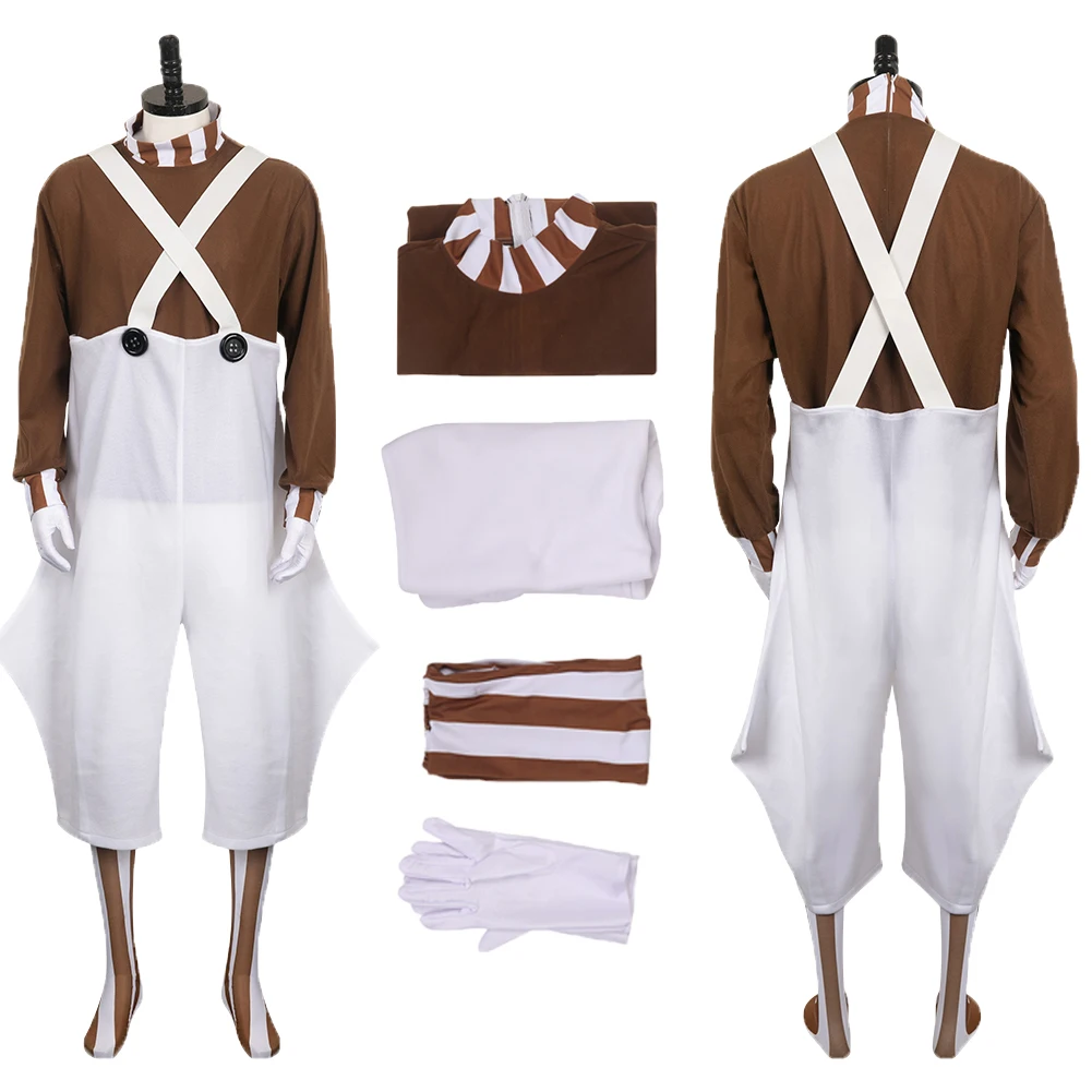 Movie Cos Chocolate Factory Worker Cosplay Costume Outfits Fantasy Uniform Halloween Carnival Suit Accessories For Male Roleplay