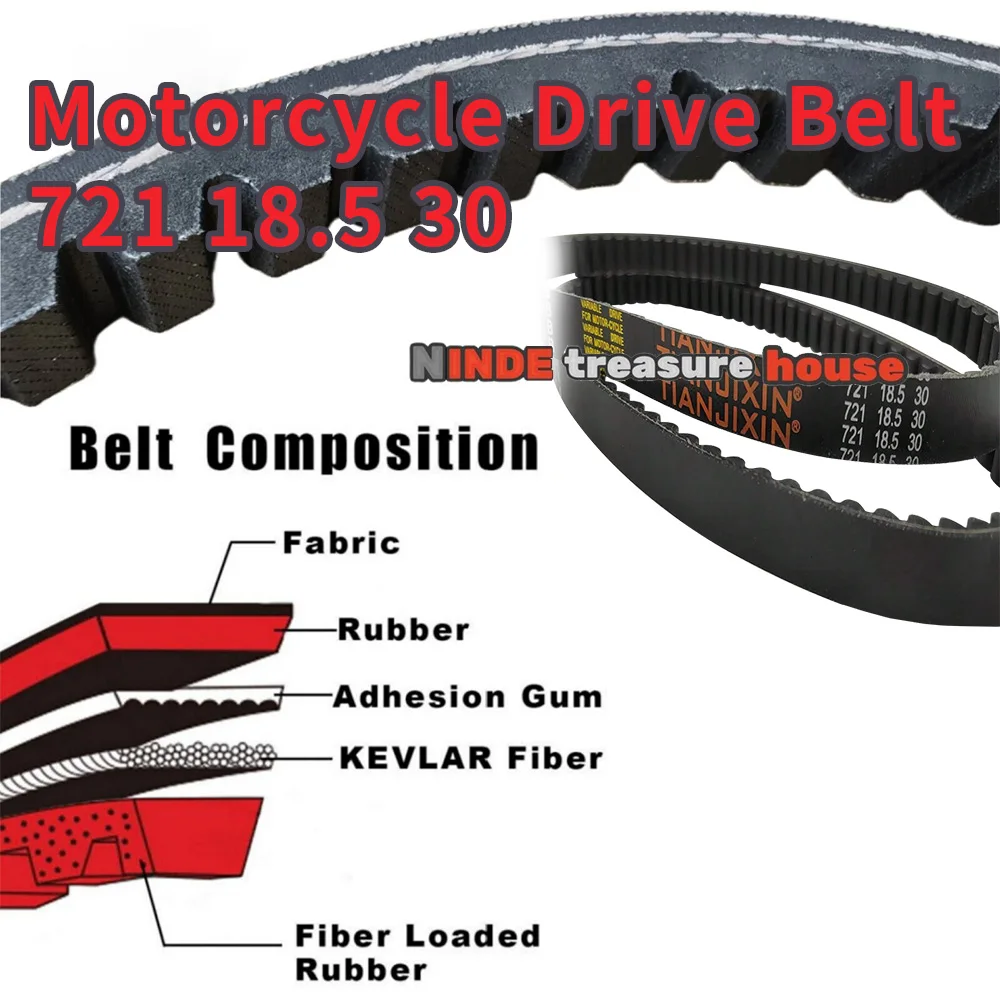 1PC Continental Motorcycle Drive Belt, 721 18.5 30, Continental for Honda Spacy 110 Rks, Spontini 110, Mondaux Speedy 110