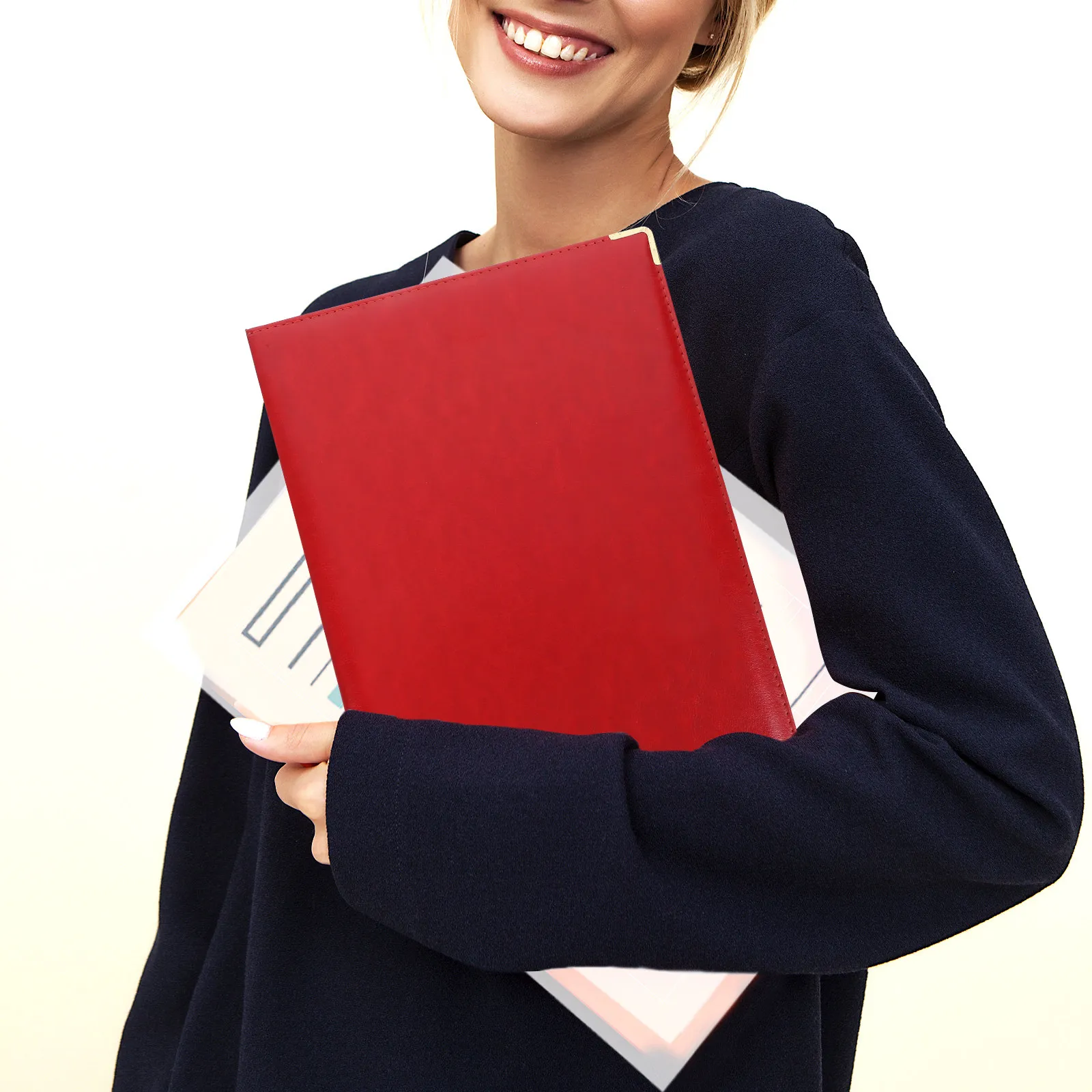 

Red File Folder Portfolio Organizer Professional Office Document Holder Suitable for Interview Resume Business Documents