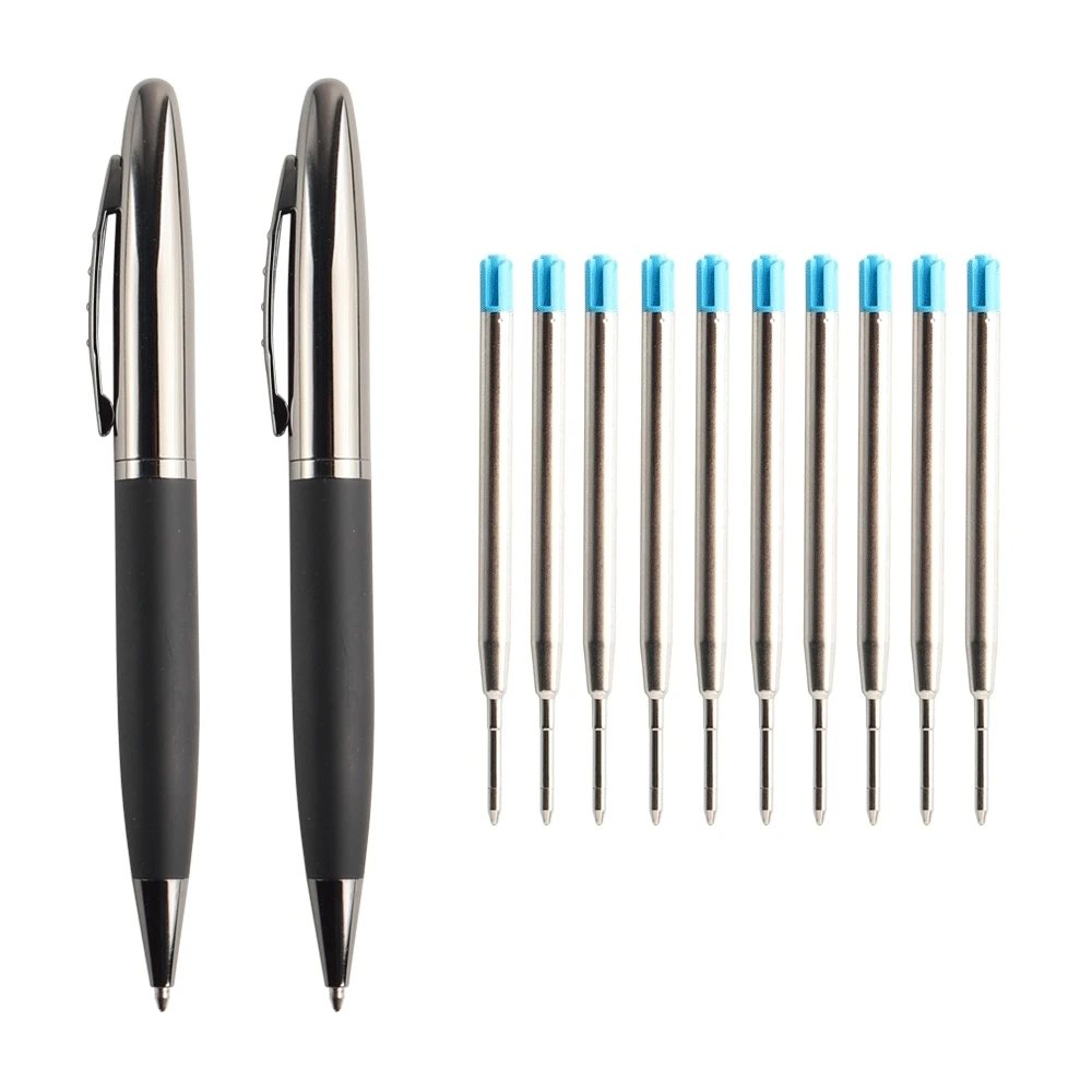 

Metal Ballpoint Pen Stainless Steel Material Creative Pen Holder Rotating Style Ball Pens For School Office Gift Pen