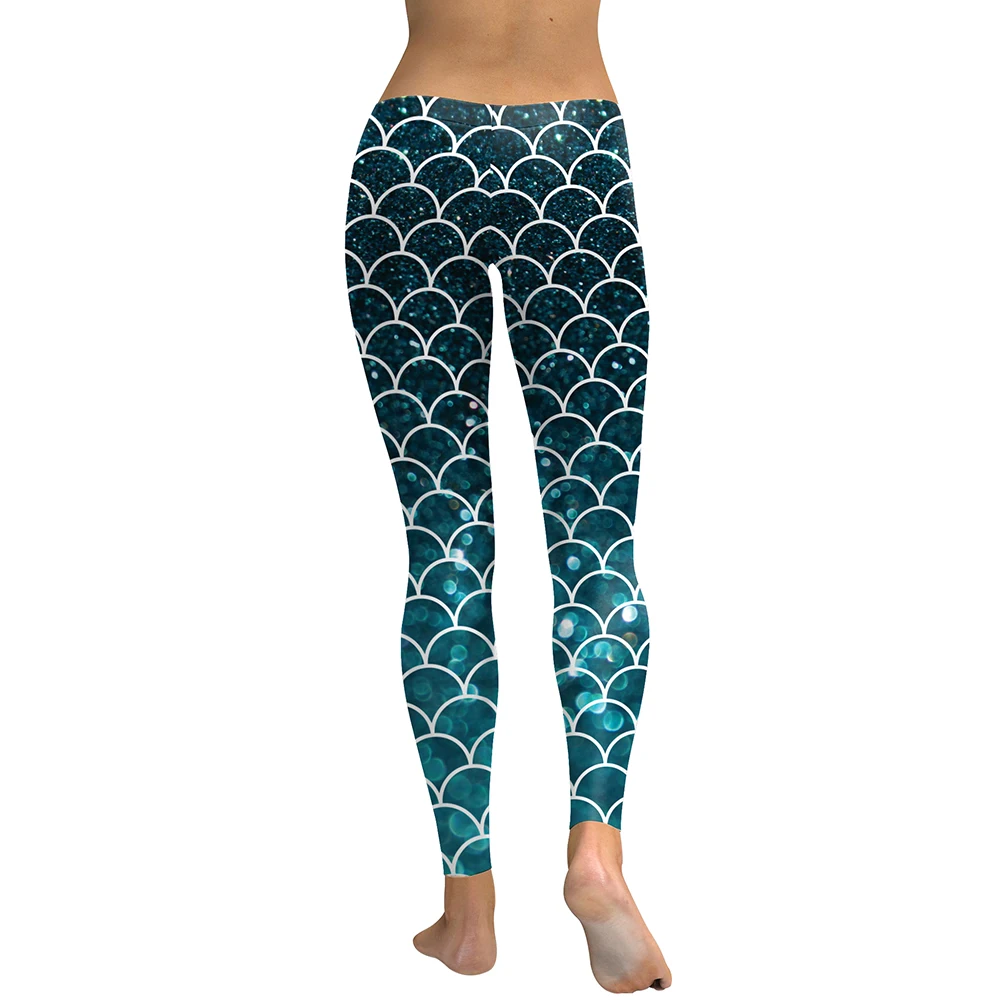 VIP FASHION-Leggings de sirena coloridos para mujer, mallas de escamas de pescado de cintura alta, pantalones ajustados de licra, pantalones Push Up