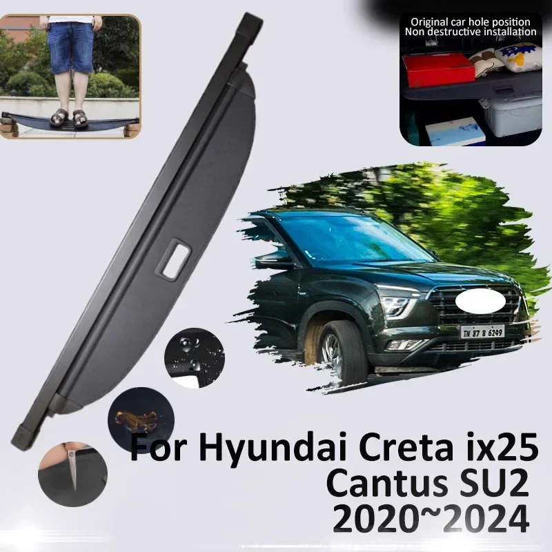 

Car Trunk Curtain For Hyundai Creta ix25 Cantus SU2 2020~2024 2021 2022 2023 Anti-peeping Trunk Rack Set Covers Car Accessories