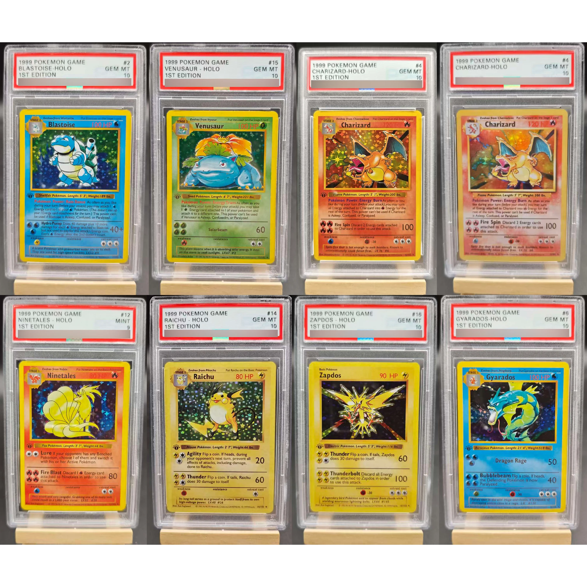 لتقوم بها بنفسك PTCG 1ST Venusaur Gyarados Charizard Blastoise الإنجليزية تصنيف بطاقة نسخة نسخة الكلاسيكية أنيمي جمع بطاقة لعبة