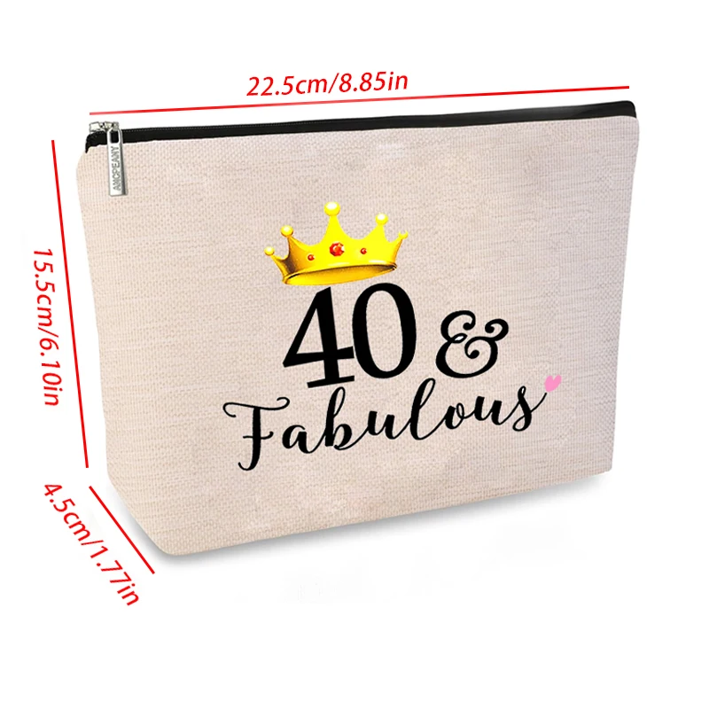 Birthday gifts Makeup Bag 30 40 50 60 & Fabulous Cosmetic Pouch Women Travel Toiletry Supplies Birthday Anniversary Gifts
