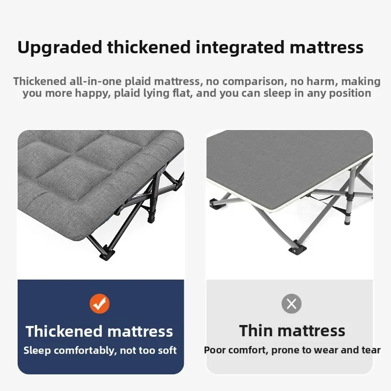 Outdoor Camping Companion Bed Single Folding Bed Napping Bed Folding Bed Single Person Portable Office Nap Lounge Chair