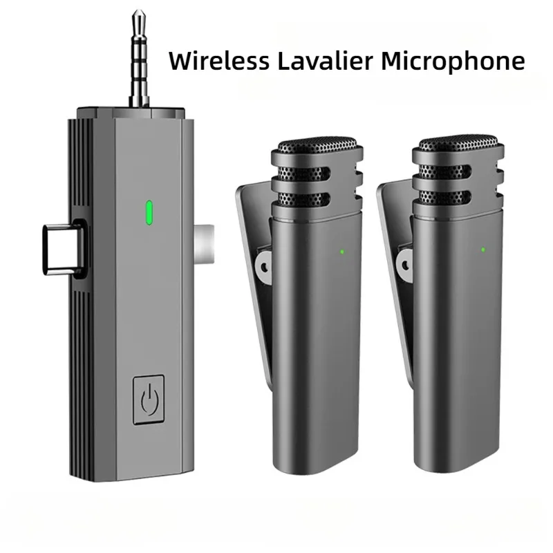 3 en 1 Lavalier récepteur de Microphone sans fil réduction du bruit USBMini Microphone micro sans fil pour appareil photo iphone diffusion en direct micro