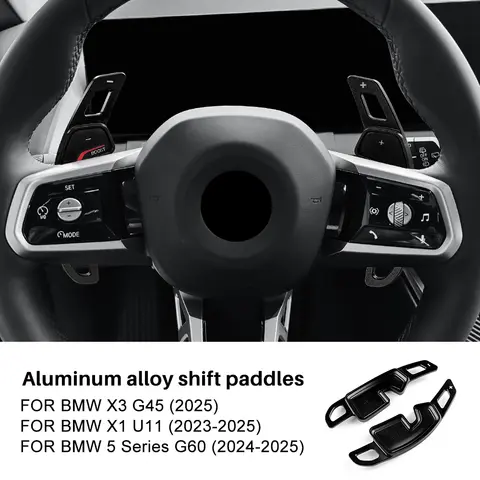 BMW X3 G45 2025 X1 U11 2023-2025 5 시리즈 G60 2024 2025 인테리어 트림 스티커 용 자동차 스티어링 휠 시프트 패들 시프터