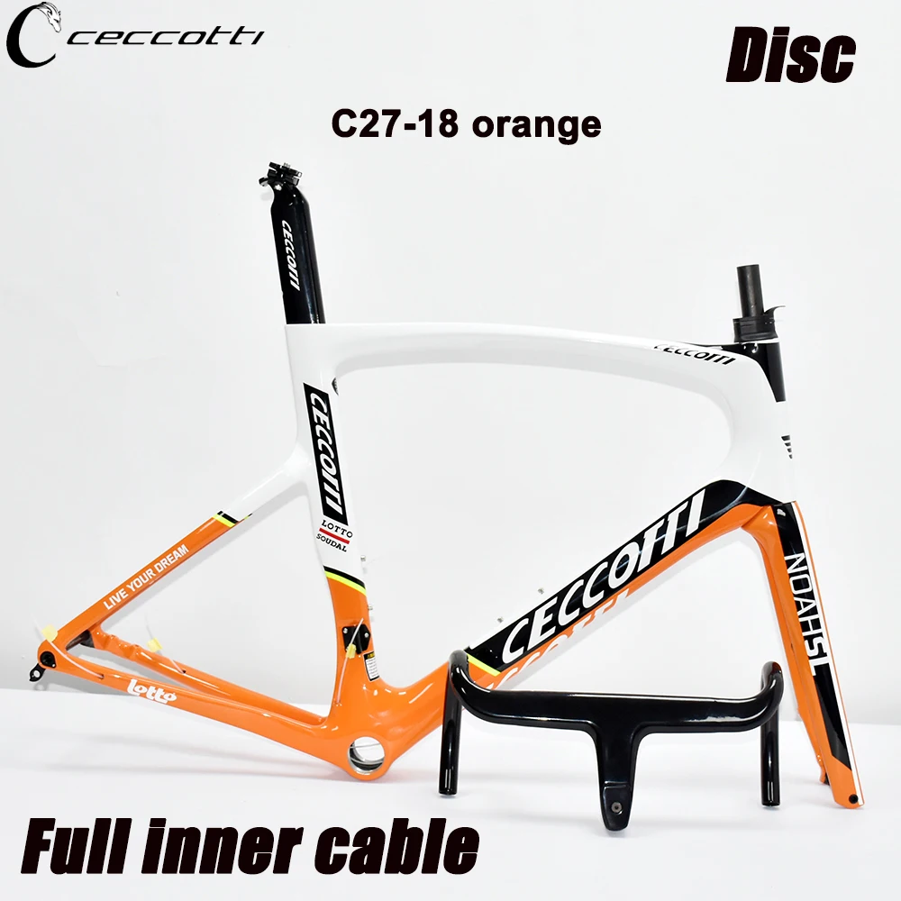 CECCOTTI T1000 Carbon Fiber Bicycle Frameset  Full Inner Cable Road Bike Frame Disc Brake Carbon Frame