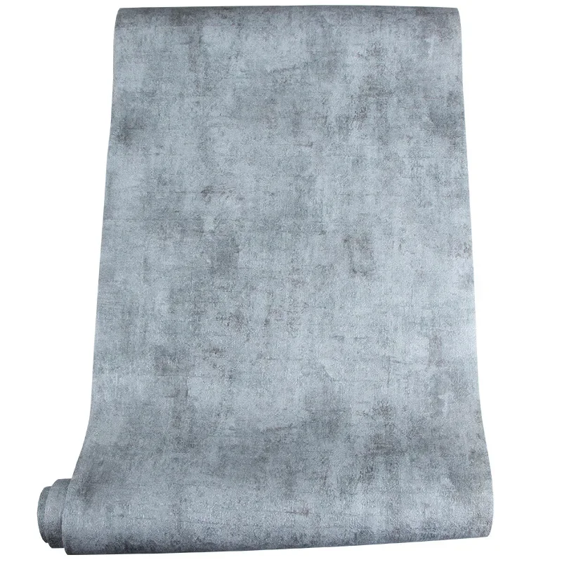 Papel tapiz Retro nostálgico para tienda de ropa, barra gris cemento, papel tapiz liso de estilo Industrial, papel tapiz impermeable de PVC