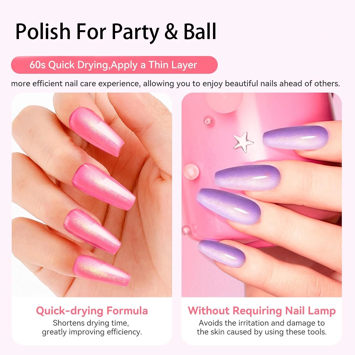 GAVY 6Pcs Aurora Pearlescent Shimmer Metallic Thread Drawing Gel Nail Polish Set Premium Salon Grade Soak Off UV LED Nail Gel Iridescent Glitter Long Lasting Semi Permanent Manicure Varnish Luxury Gift Kit For Wedding Party Festival Bridal DIY Nail Art