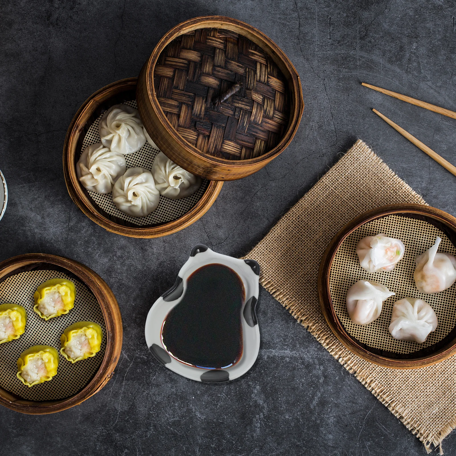 

2Pcs Panda Ceramic Plates Unique Cute Design Sauce Dishes Small Bowls for Sushi Charcuterie Appetizer Seasoning