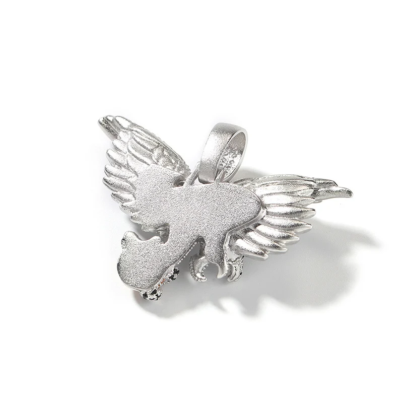 Hip Hop 5A+ CZ Stone Paved Bling Ice Out Eagle Falcon Hawk Pendants Necklaces for Men Rapper Jewelry Drop Shipping
