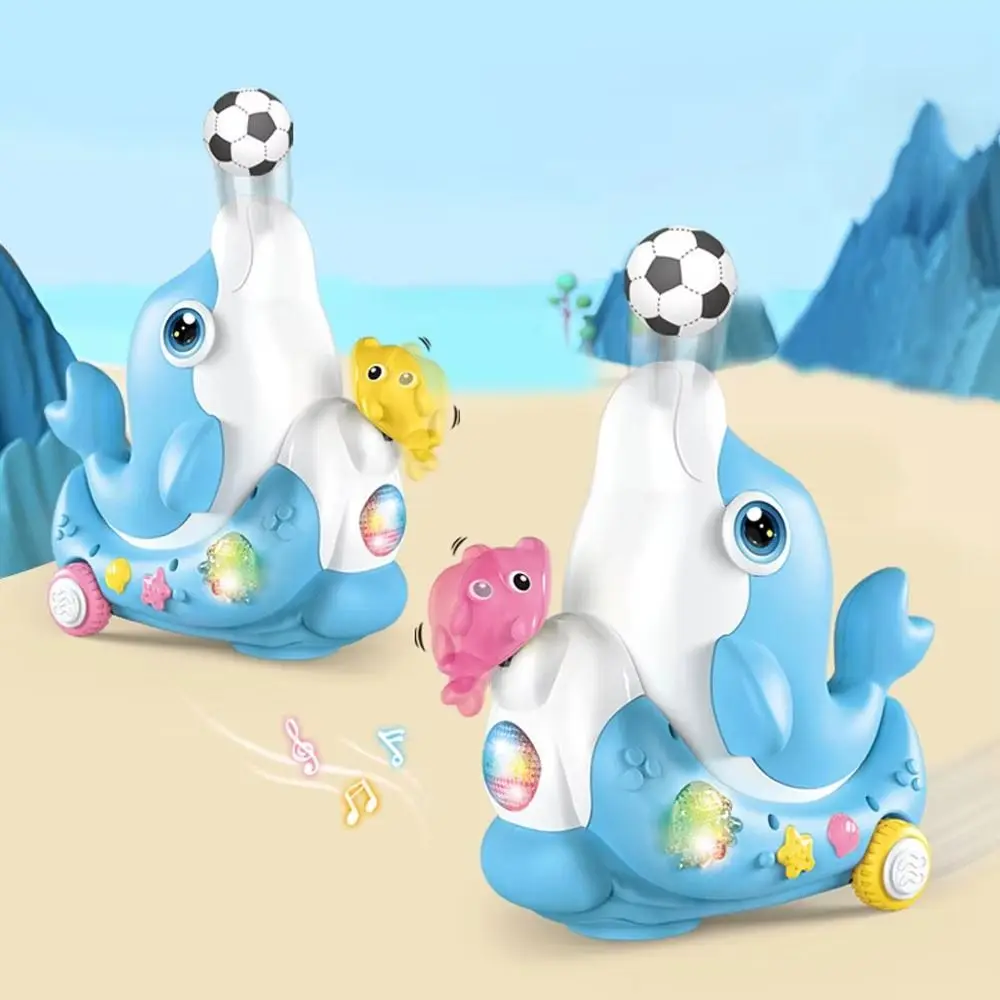 Luz LED, delfines eléctricos, delfines musicales para caminar, bola de soplado eléctrica, luz fría 3D, delfines electrónicos para mascotas