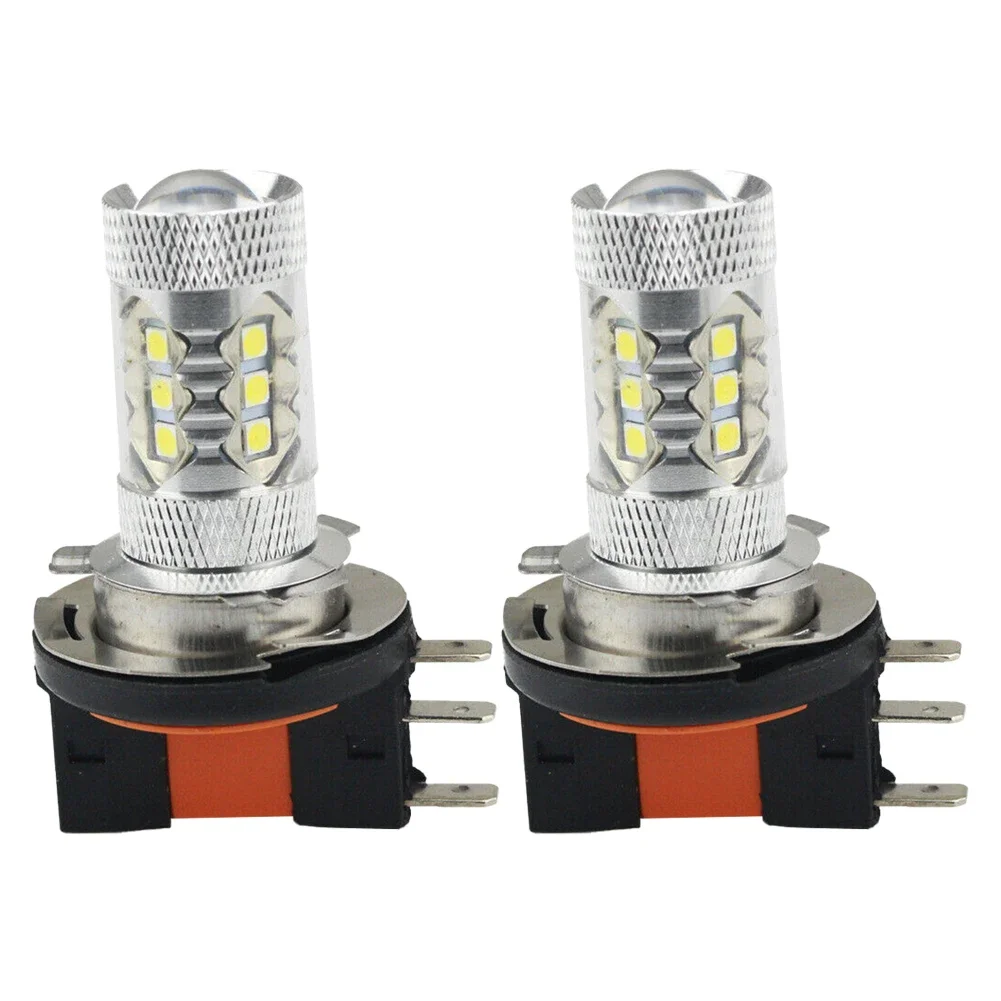 2Pcs Car H15 LED Headlight Bulb Fog Lights 1100LM 80W 6500K 3030 DC 12V-24V For TRX420 TRX500 2014-2018 Car Light Accessories