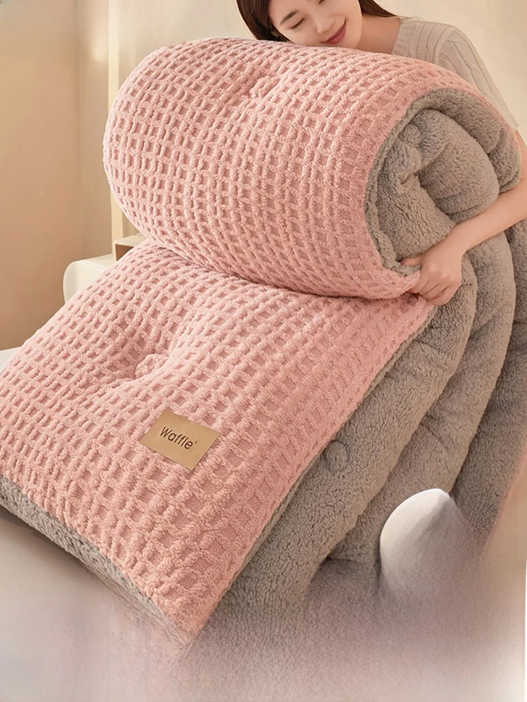 

Утолщенное двустороннее пушистое хлопковое одеяло: теплое зимнее одеяло из дышащего полиэфирного волокна для детской комнаты