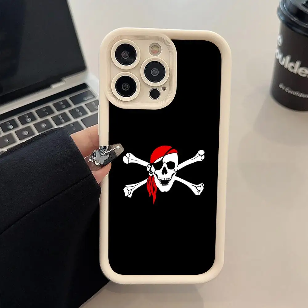 Pirates Ships Thicken TPU Mobile Phone Case for iPhone 17 16 15 14 13 12 11 Air Pro Max Plus Colorful Cover