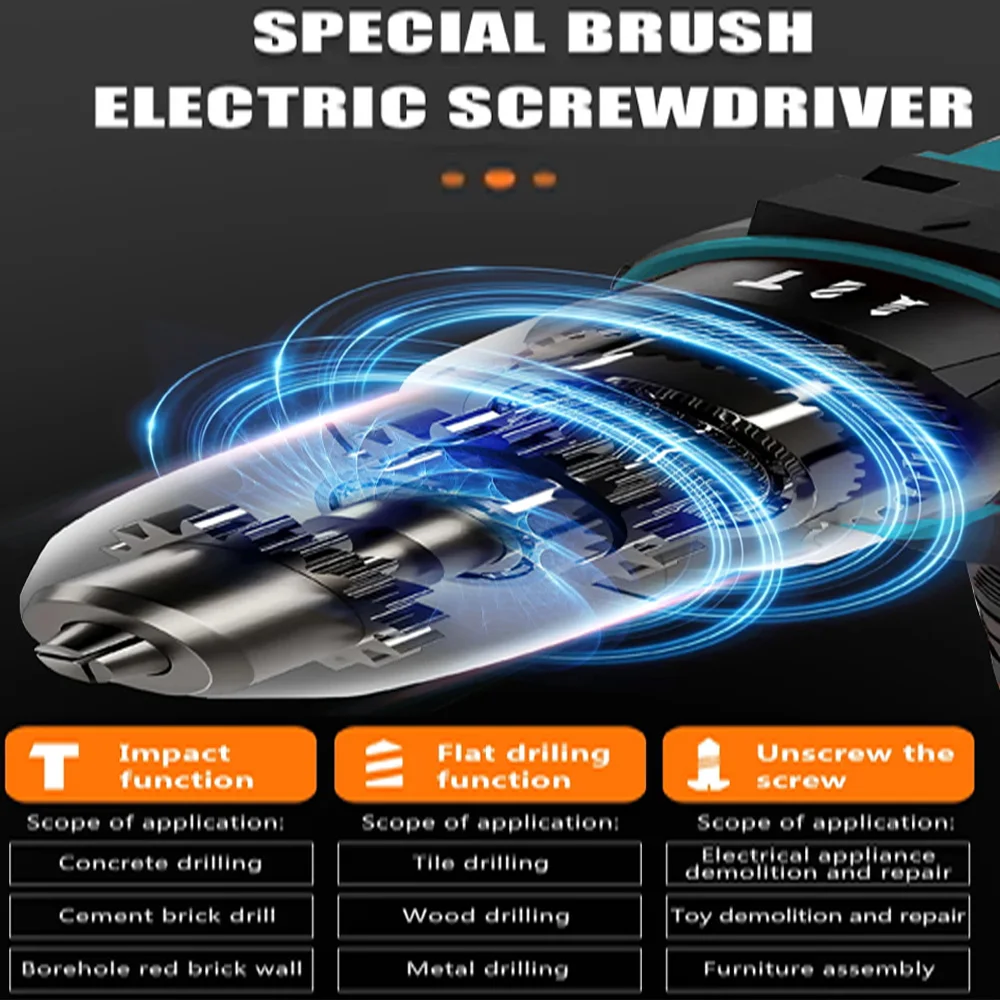 Multifunktions-Lithium-Batterie-Elektroschrauber für den Heimgebrauch, elektrische Bohrmaschine, Akku-Bohrschrauber, Elektrowerkzeuge (keine Batterie)