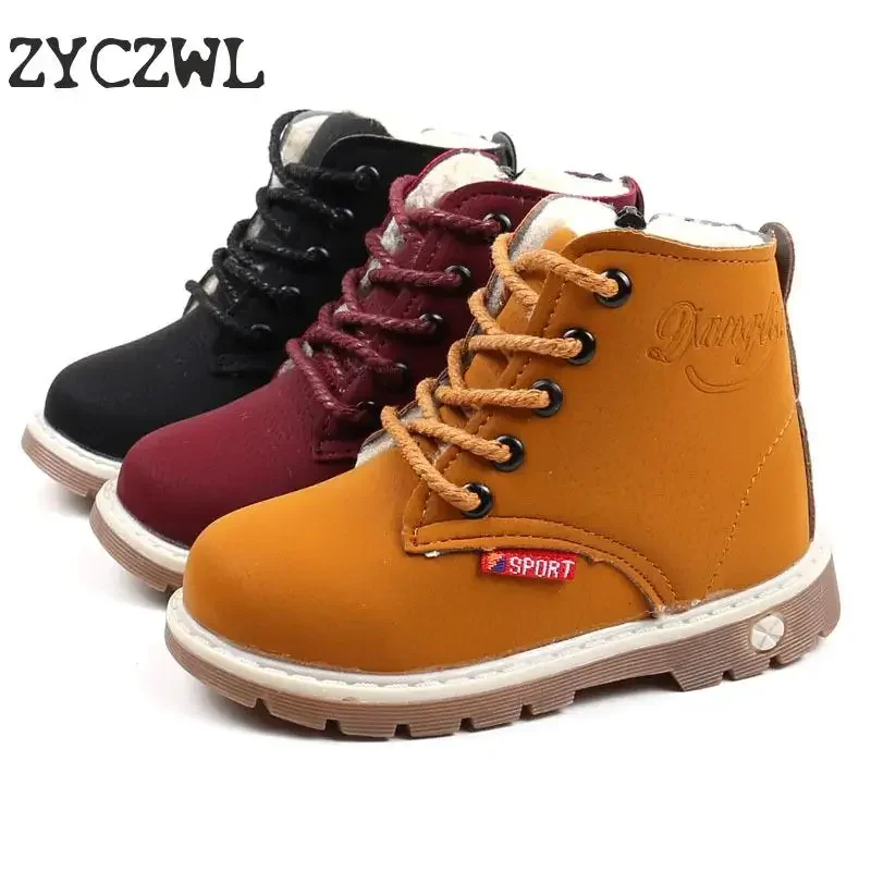 New Style Inside Material Plush Kids Winter Boots Cotton Fabric Spring Autumn Children Shoes Baby Toddler Boys Girls Boots