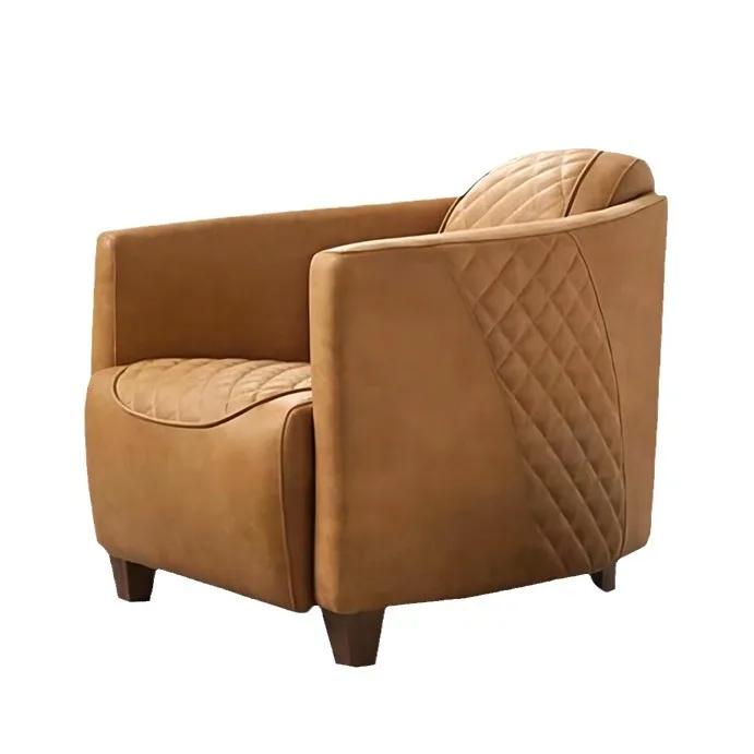 living room creative leather American retro single sofa leisure chair villa
