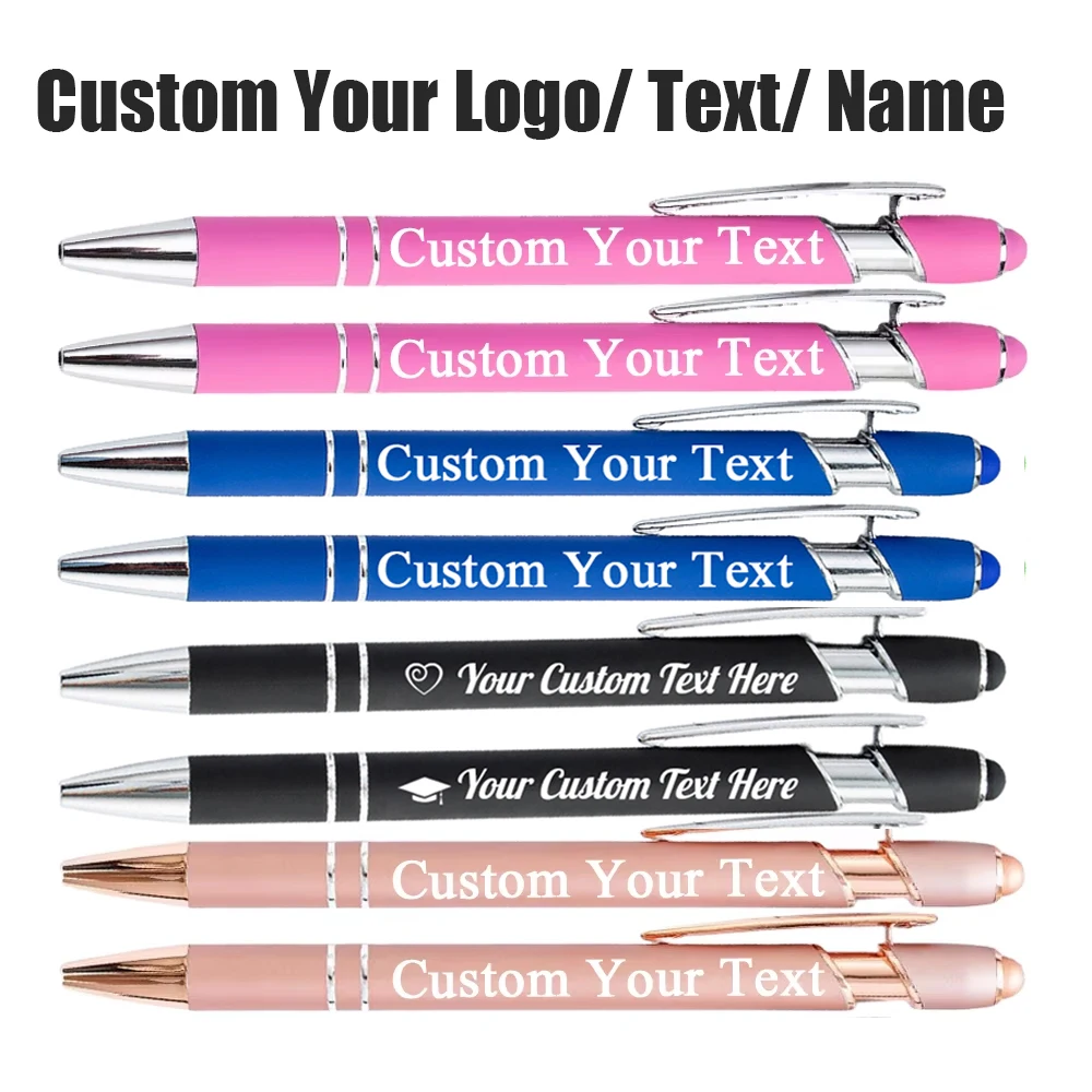 

10-100 Custom Ballpoint Pens Laser Engrave Name Logo Text Pen for Christmas Wedding Baptism School Teacher Stationary Gift Pen