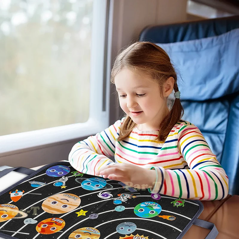 Quadro de feltro história montessori brinquedos astronautas sistema solar meu corpo relógio calendário ensino pré-escolar educação precoce jogo para crianças