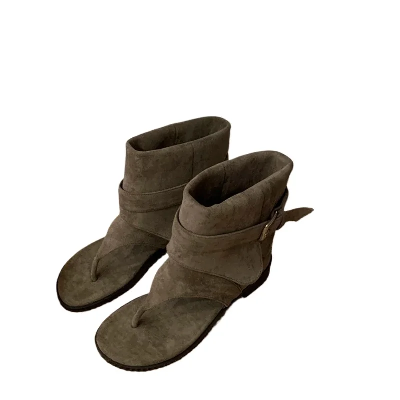 Fashion Trend Trouser Legs Boots Casual Dress Street Style Shoes 2026 Spring Clip Toe Flats Sandals Summer