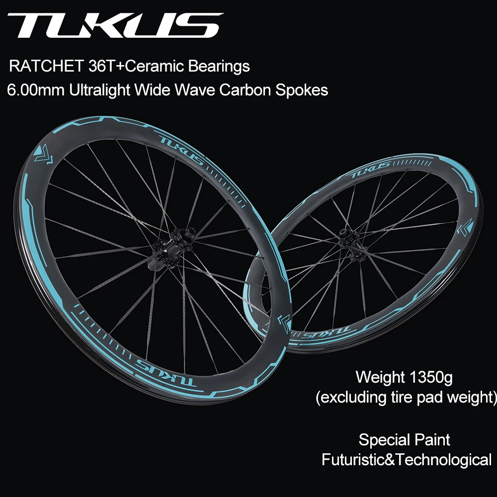 

Комплект гоночных колес TUKUSWHEELS RATCHET 36T с керамическими подшипниками, ширина 6 мм, сверхлегкие волнистые карбоновые спицы, 1350 г, покраска «Папугий зеленый»