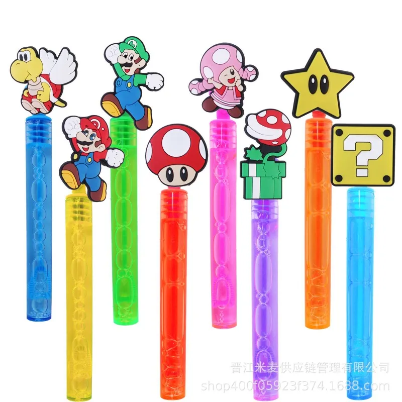 Cartoon Games Super Mario Bubble Stick Cartoon Portable Bubble Stick Anime Bubble Blow Stick Children Outdoor Game Toys Gifts