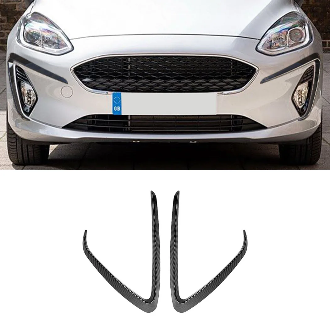 Front Bumper Spoiler Splitter Air Vent Fog Lamp Grille Trim ABS Tuning For Ford Fiesta MK8 Standard Edition 2018 2019 2020