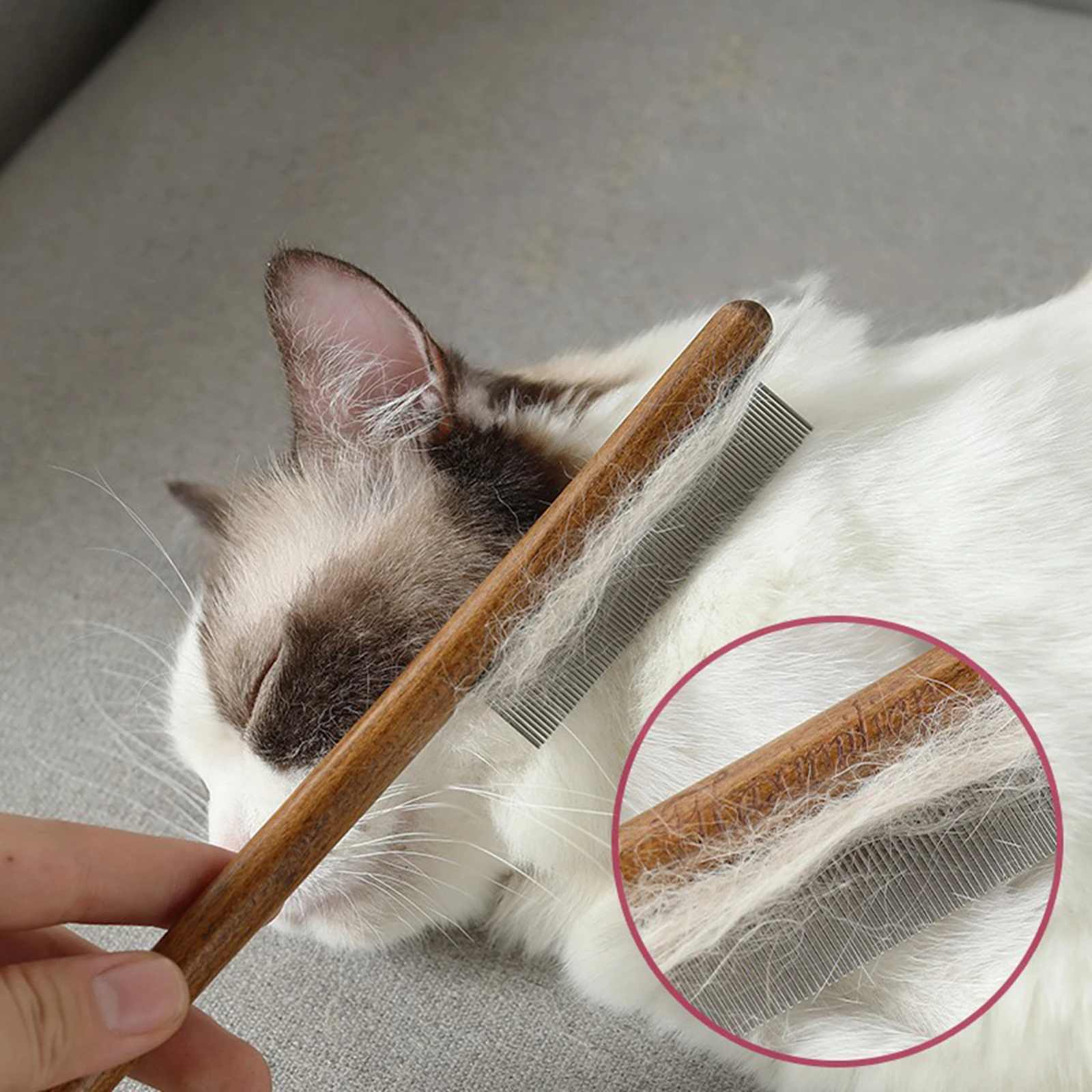 Wood Pet Comb Cat Grooming Tool Kitten Trimming Deshedding Comb Brush Accessories for Small Pets Cats Rabbits Hair Supplies