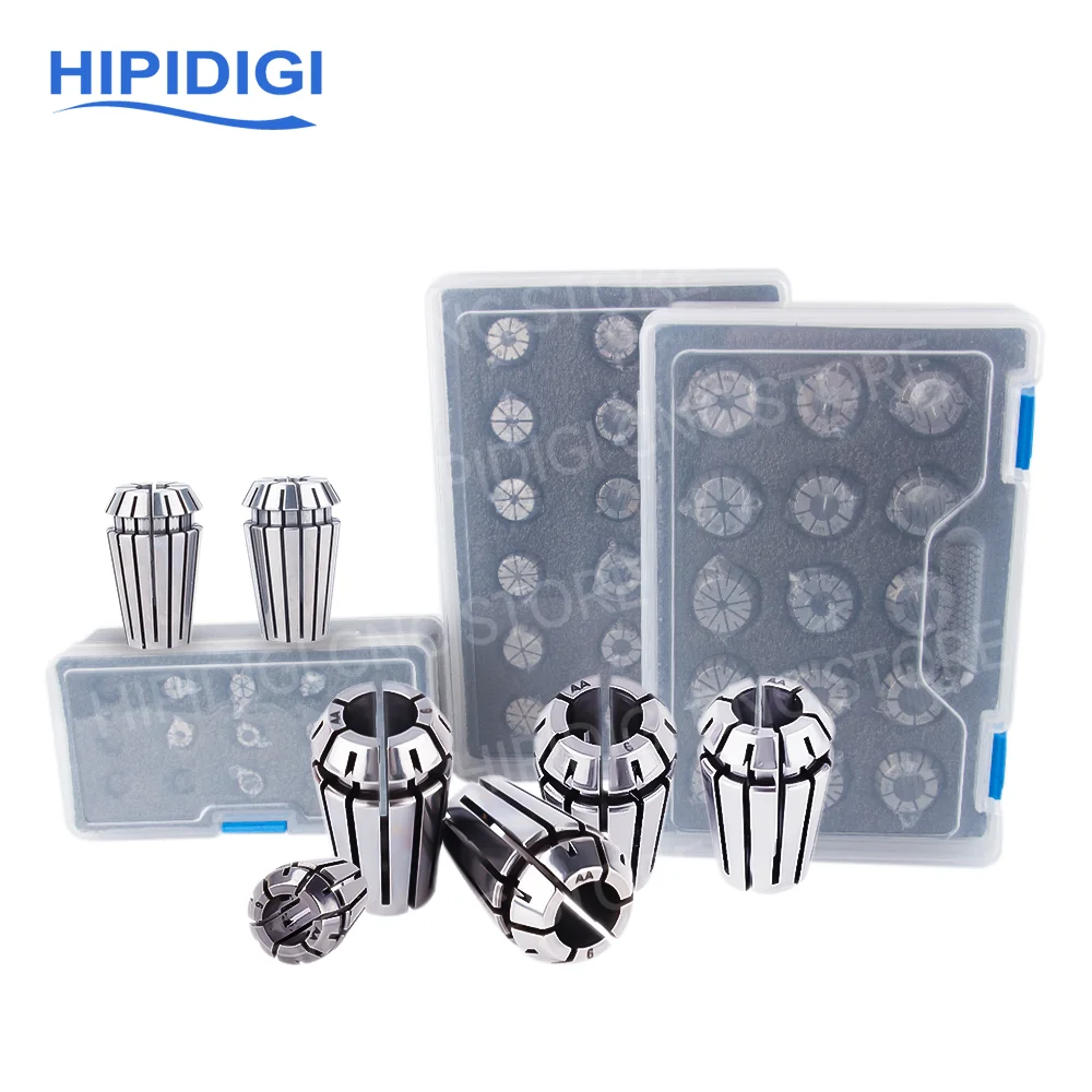 Set Collet ER Presisi 0.008 dalam Kotak ER11 ER16 ER20 ER25 ER32 AA Spring Collet untuk Mesin Pengukir dan Pemegang Alat CNC Milling