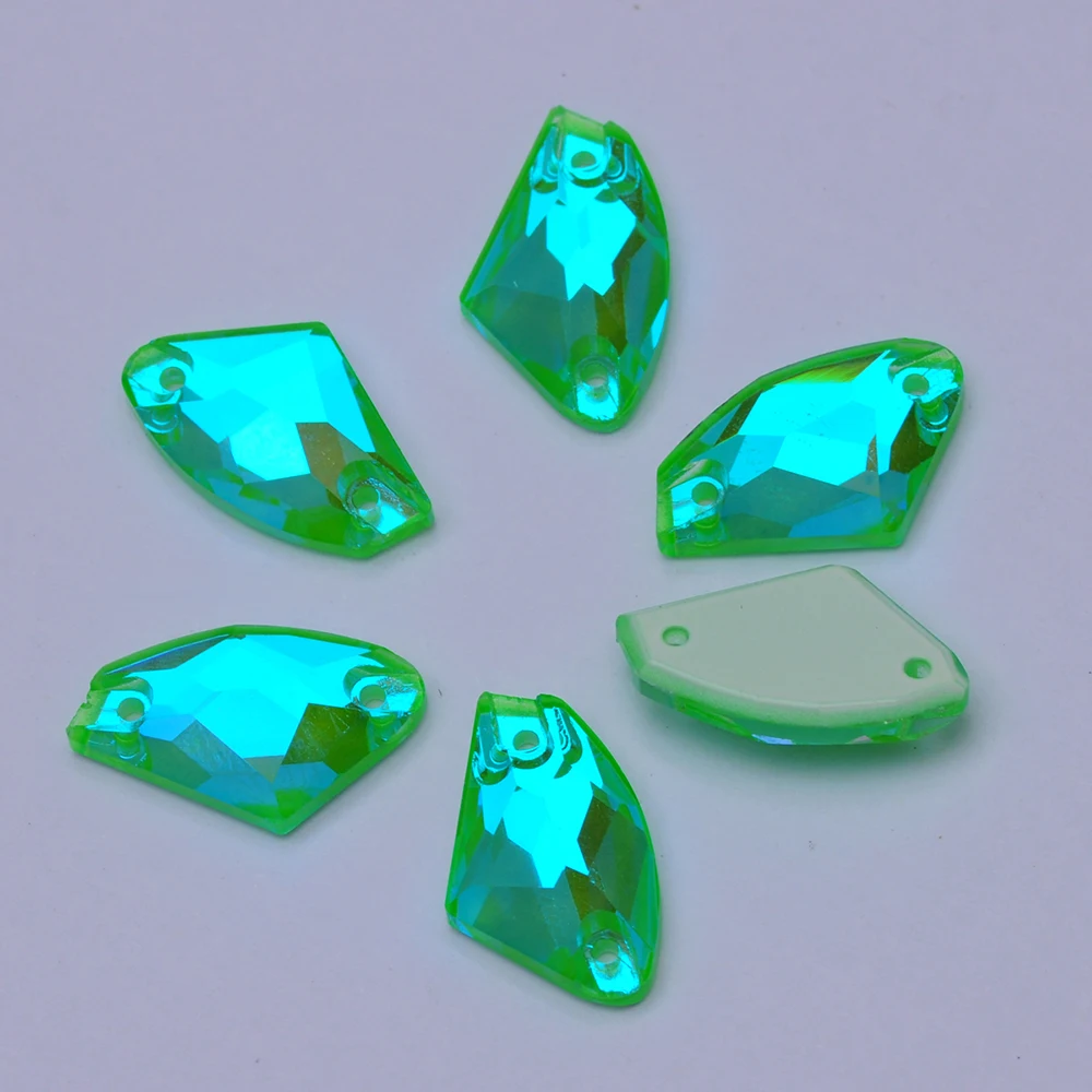 PUBRILEX Galactic Neon Edges mit Fasen K9 Glas Nähsteine Flache Rückseite Aufnähbare Strasssteine für Kleidung, Kleider, Taschen – Detail 8