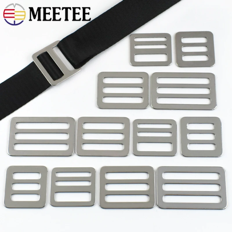 

2/5/10Pcs 26-50mm Stainless Steel Bag Buckle Backpack Strap Webbing Clasp Belt Tri-Glide Slider Hook DIY Sewing Accessories