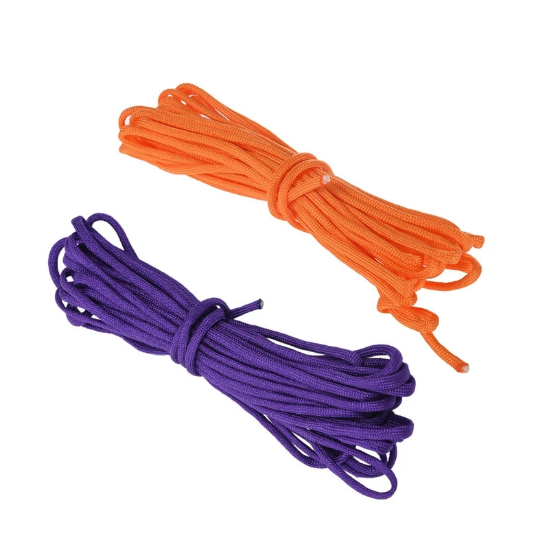 2 Pcs Paracord 550 Parachute Rope 7 Core Strand For Climbing Camping Buckle Rope 25FT, Orange & Purple