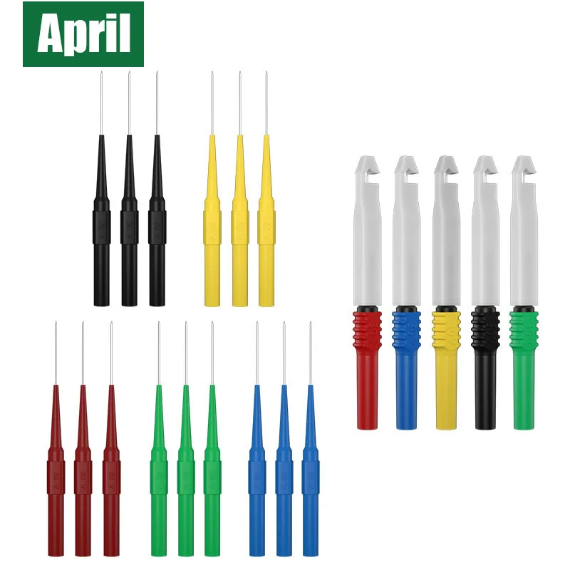 20-Piece Test Needle Kit Line Break Test Probes Back Needle with 4MM Hole Linked Test Line Electronic Repair Tool Set
