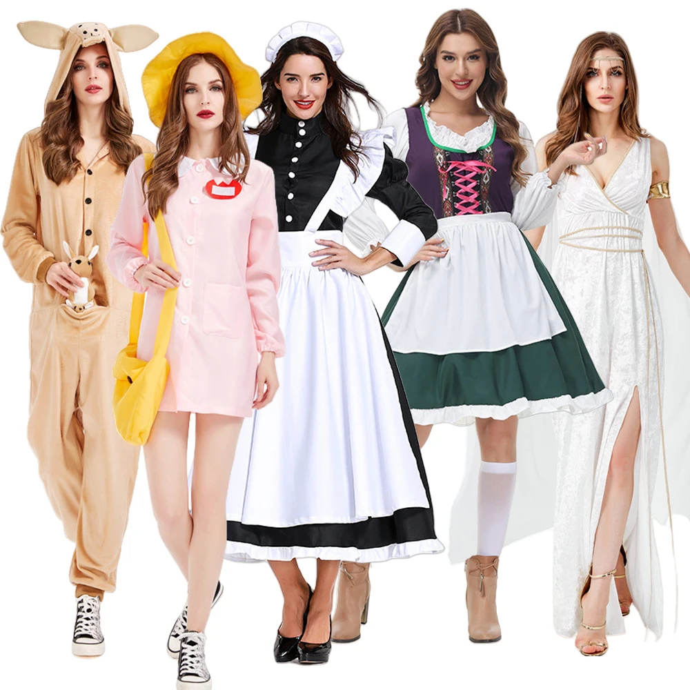 

loween Maids orm Women's Game Costume Liber Statue een Skirt Protective Clothing Polyester Material Ladies Faion