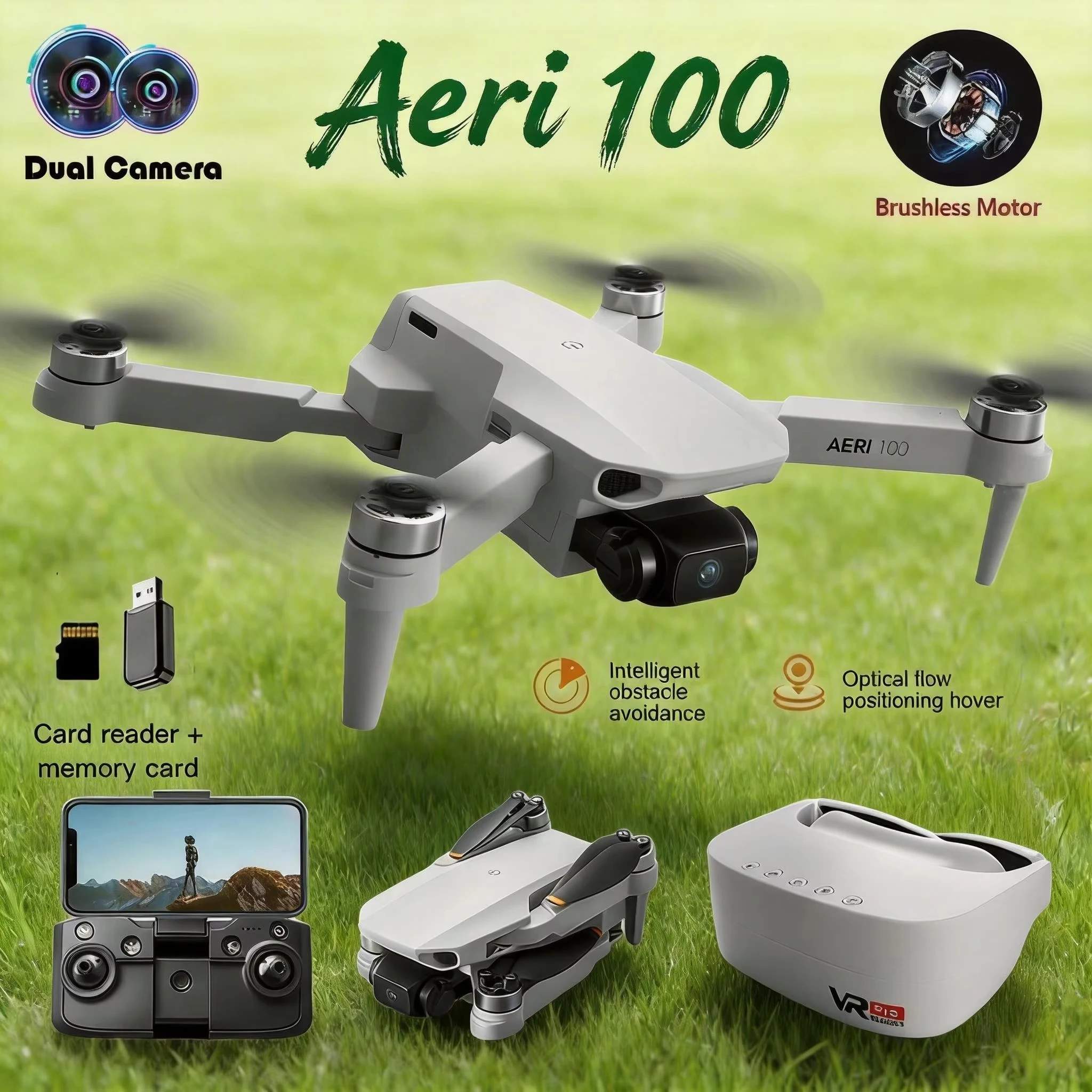 

Горячая новинка: мини-дрон Aeri100 профессиональный, с HD-камерой, Wi-Fi FPV, БПЛА, VR, радиоуправляемый, бесщеточный, складной, для аэрофотосъемки, квадрокоптер, игрушка-самолет