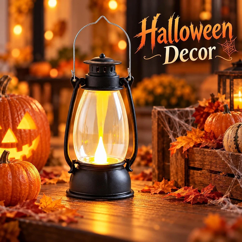 LED Flameless Candle Lantern Vintage Hanging Hanging Rustic Table Lantern Patios And Garden Ambiances Lighting Lantern Gift